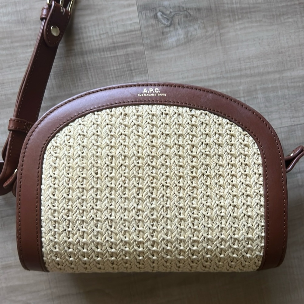 A.P.C. mini half moon rattan bag